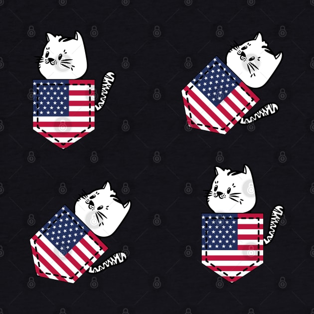 Patriotic Pocket Pussy - Cat Lover -  American Patriot by PosterpartyCo